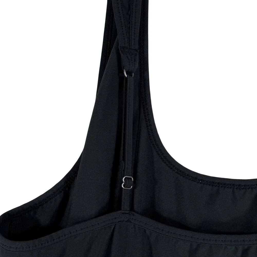 Abercrombie & Fitch Jumpsuit Womens L Black Smocked Waist Bungee Hem Athleisure - Picture 5 of 13